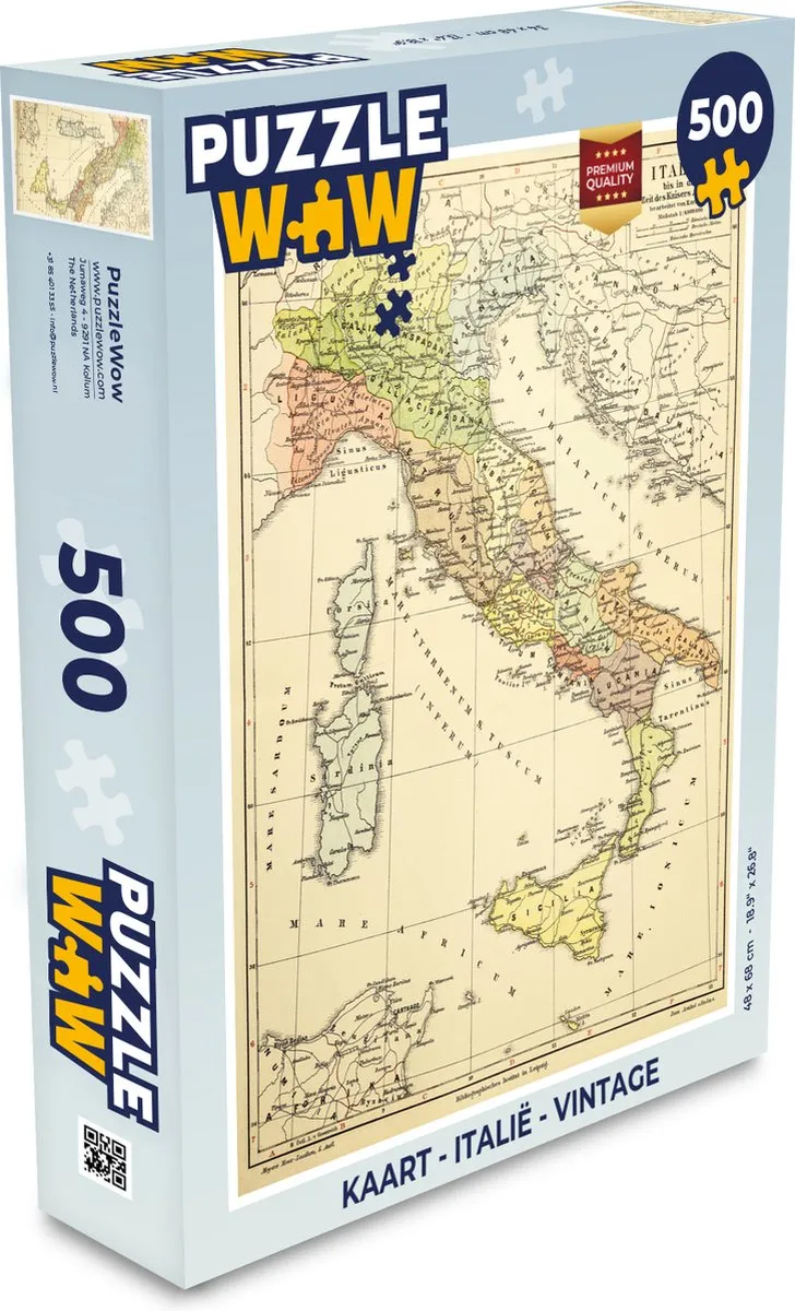 PuzzleWow Italië Vintage Legpuzzel 500 Stuks - Multicolor