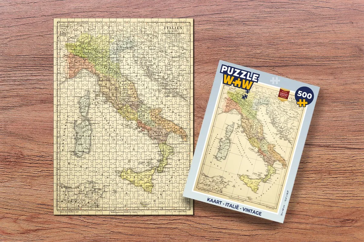 PuzzleWow Italië Vintage Legpuzzel 500 Stuks - Multicolor