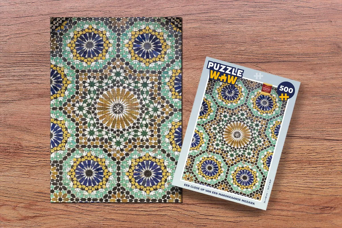 PuzzleWow Legpuzzel Marokkaanse Mozaïek 500 Stuks - Multicolor