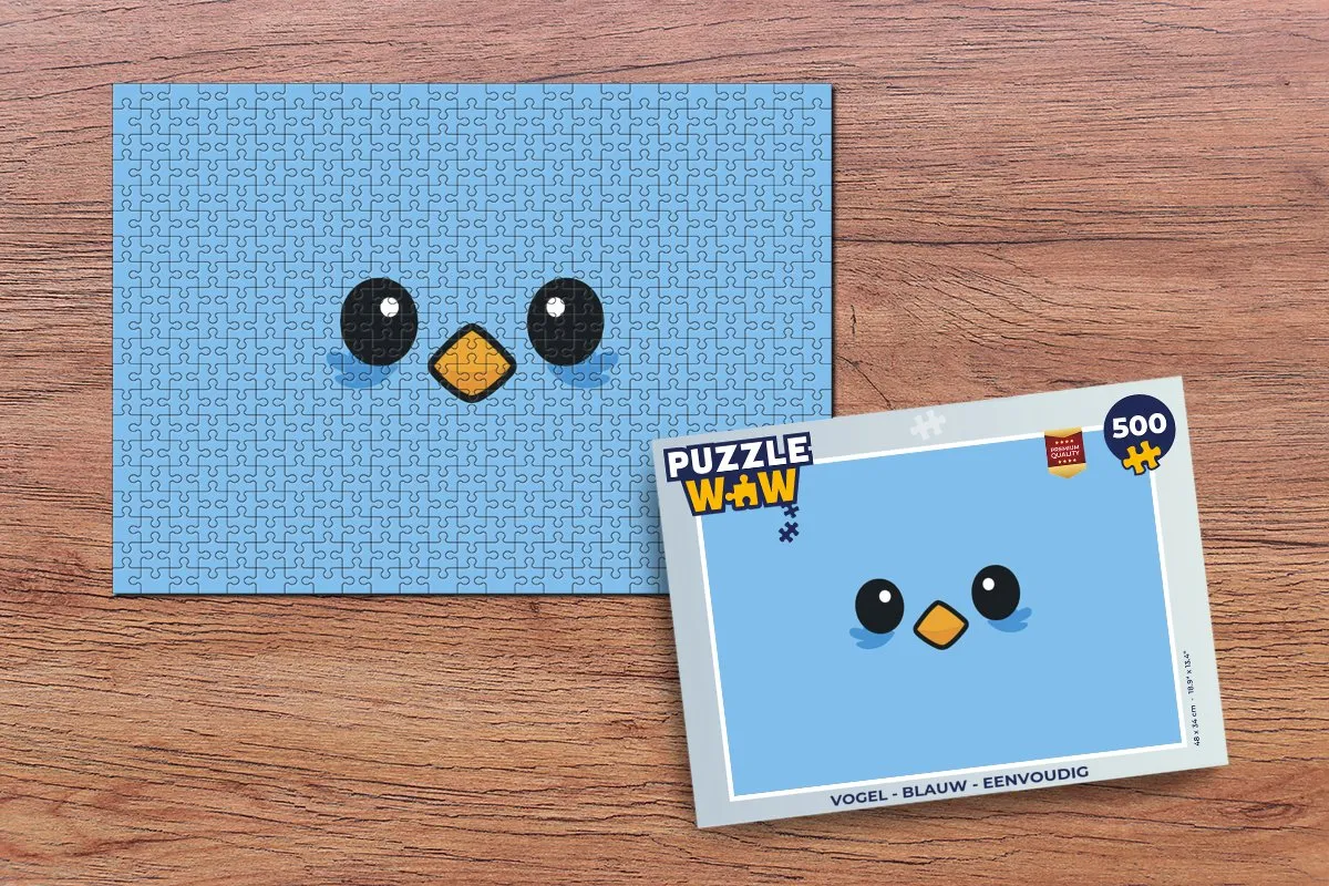 PuzzleWow Vogel Legpuzzel 500 Stuks - Blauw