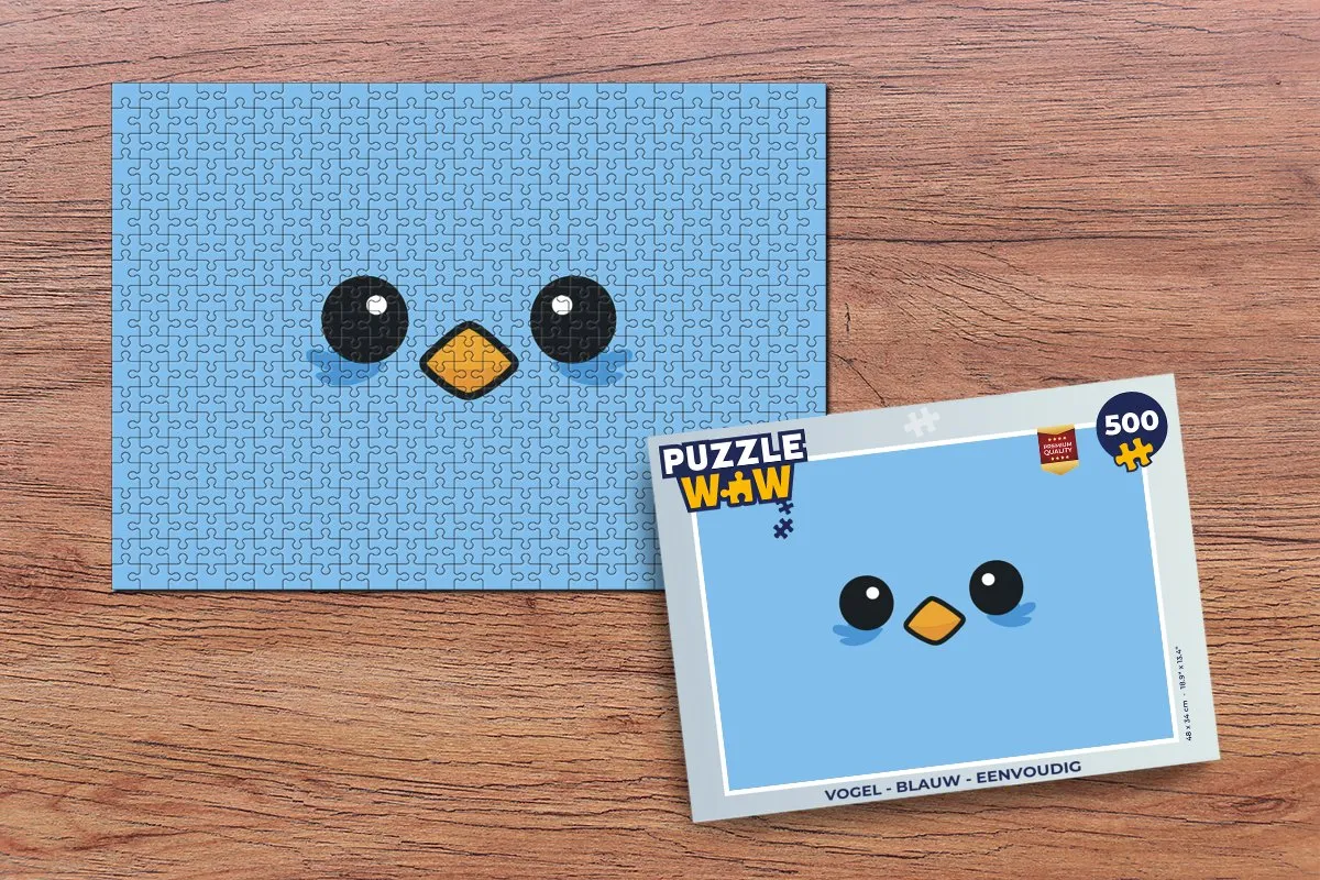 PuzzleWow Vogel Legpuzzel 500 Stuks - Blauw