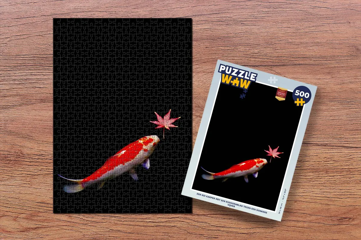 PuzzleWow Legpuzzel Koi Karper Esdoornblad 500 Stuks - Multicolor