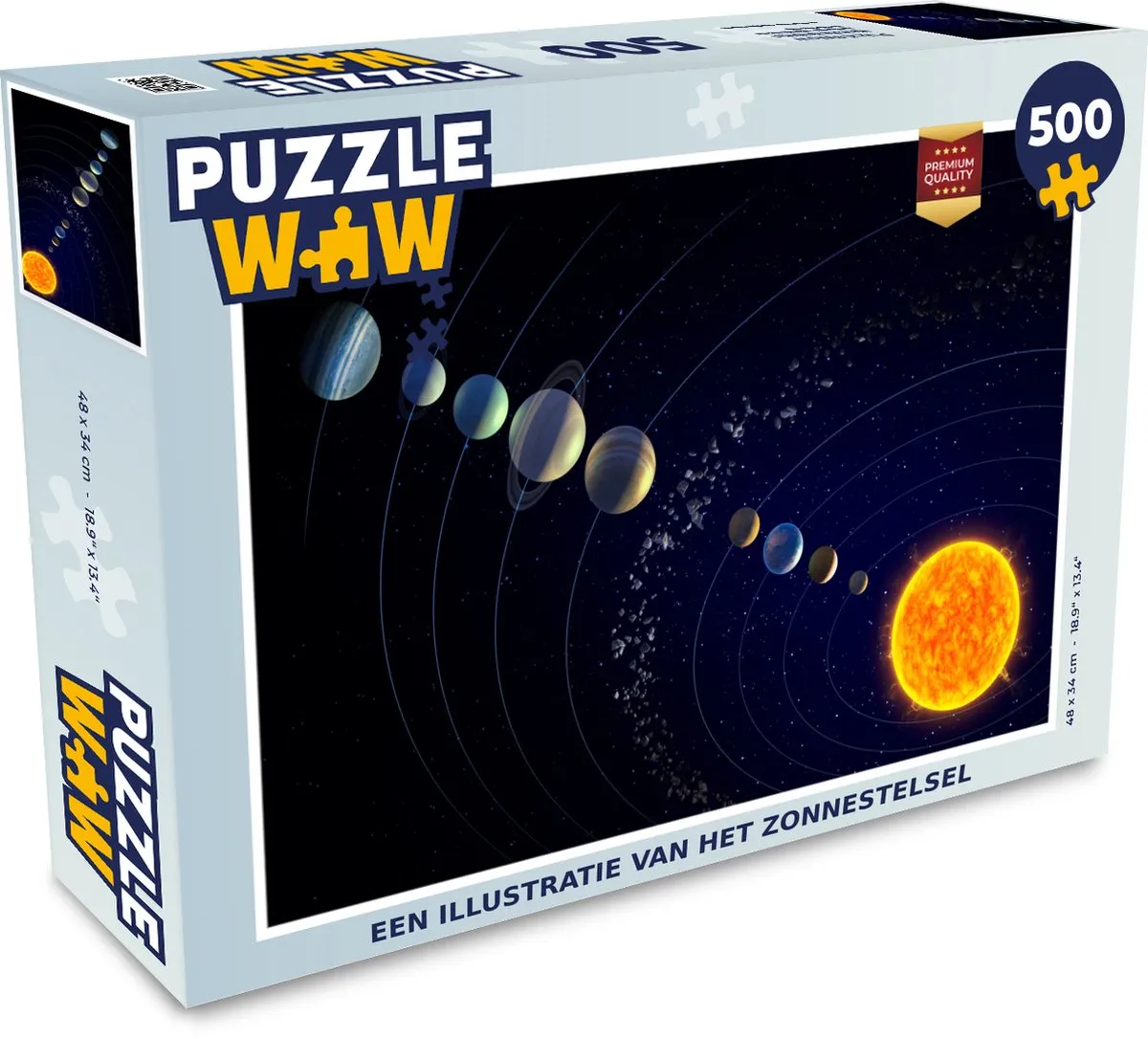 PuzzleWow Zonnestelsel Legpuzzel 500 Stuks - Multicolor