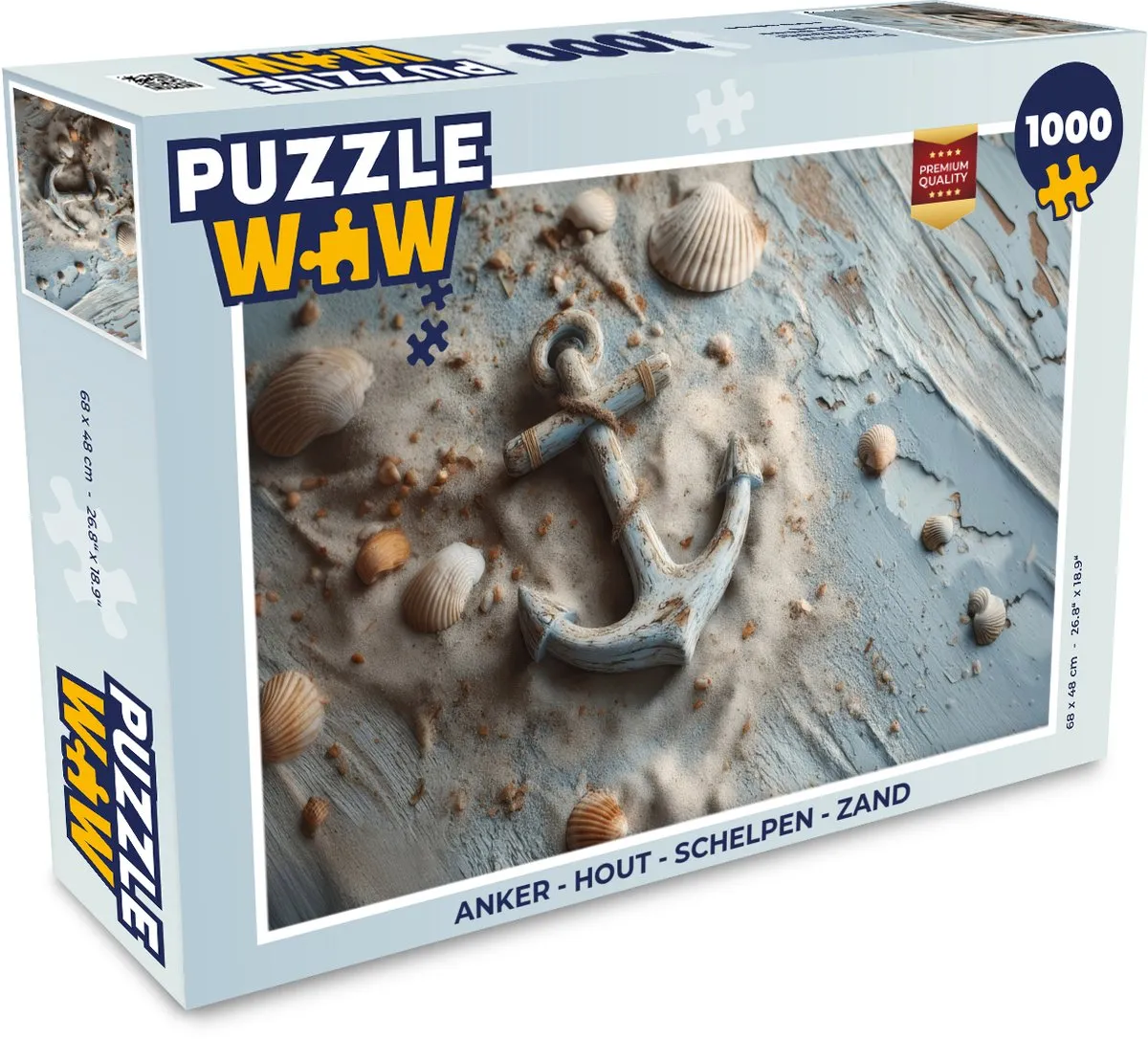 PuzzleWow Anker Schelpen Zand Legpuzzel 1000 Stuks