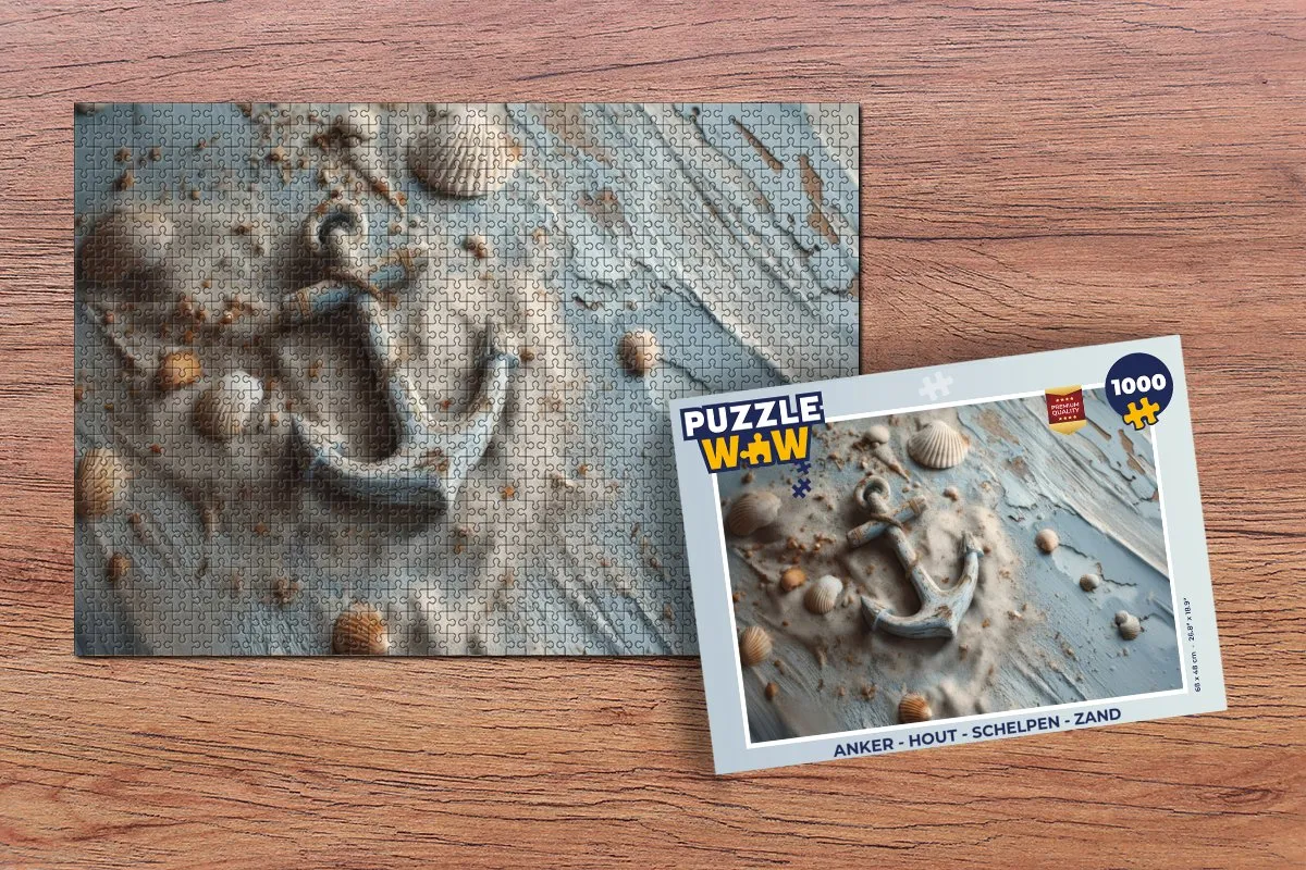 PuzzleWow Anker Schelpen Zand Legpuzzel 1000 Stuks