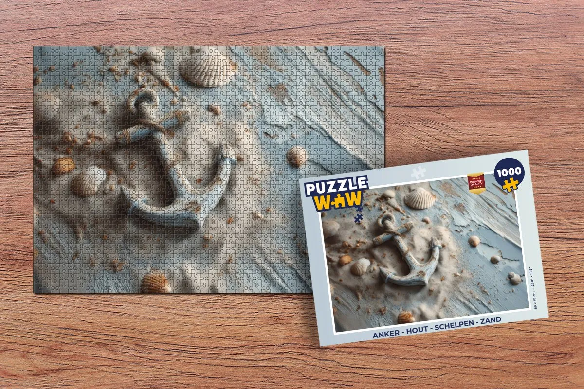 PuzzleWow Anker Schelpen Zand Legpuzzel 1000 Stuks