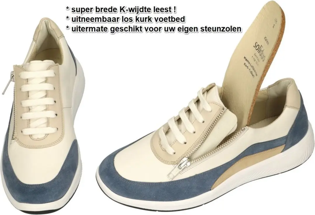 Solidus Dames Sneakers - Maat 38 - Combinatiekleuren - afbeelding 2 van 3