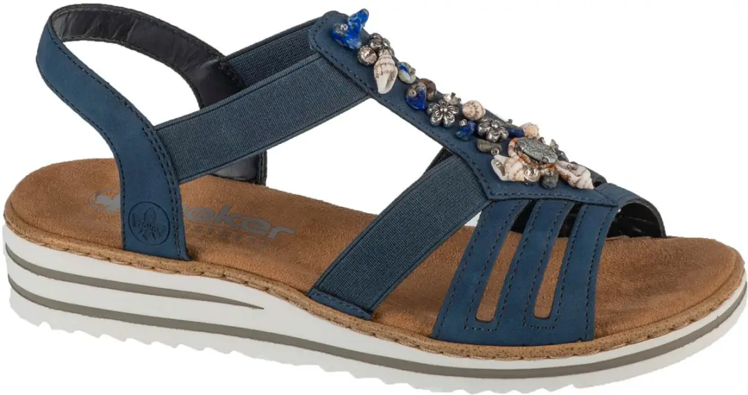 Rieker Sandals V0649, Vrouwen, Marineblauw, Sandalen, maat: 42