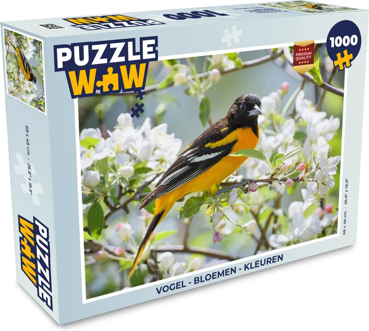 PuzzleWow Vogel Bloemen Kleuren Legpuzzel 1000 Stuks - Multicolor