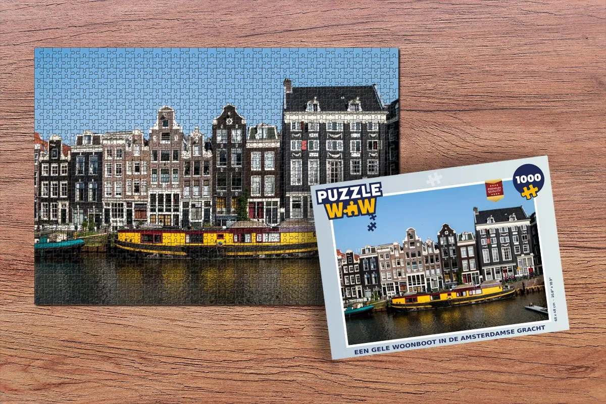 PuzzleWow Legpuzzel Amsterdamse Gracht 1000 Stuks - Multicolor