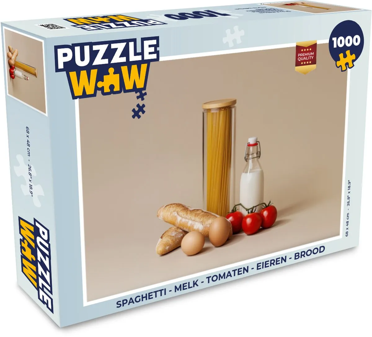 PuzzleWow Spaghetti Melk Tomaten Eieren Brood Legpuzzel 1000 Stuks