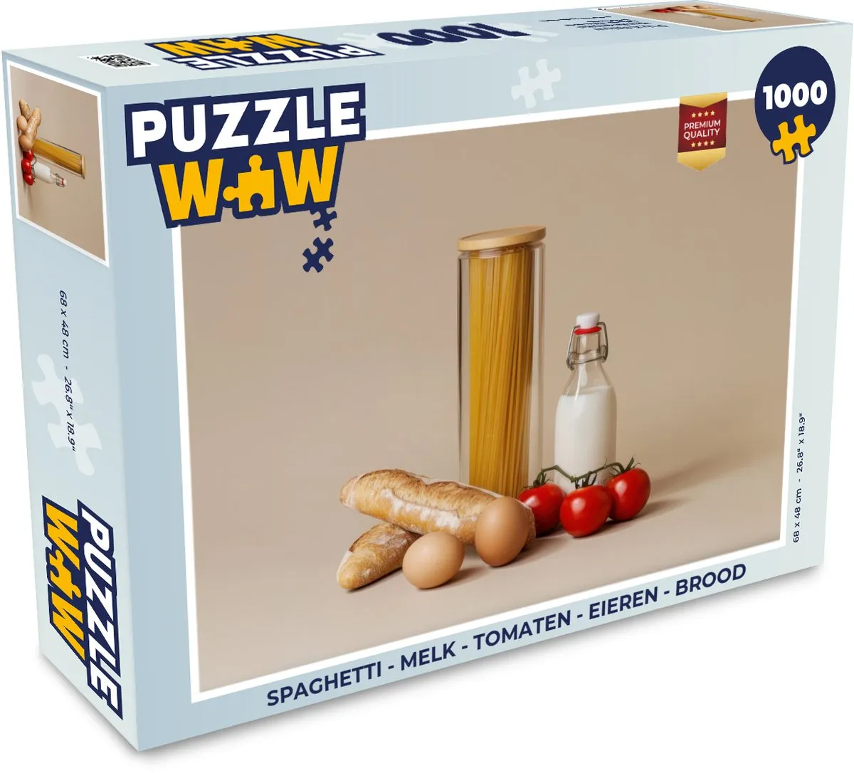PuzzleWow Spaghetti Melk Tomaten Eieren Brood Legpuzzel 1000 Stuks