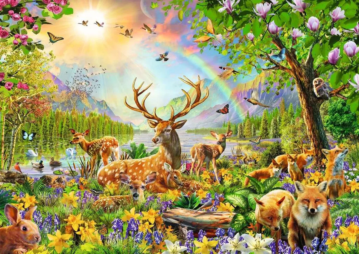 Ravensburger Mooie Hertenfamilie Legpuzzel 200 XXL Stuks - Multicolor