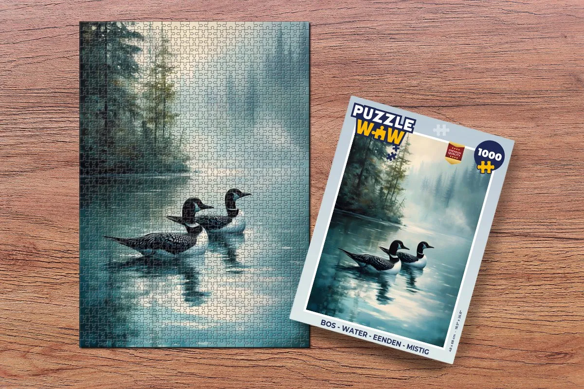 PuzzleWow Legpuzzel 1000 Stuks - Bos, Water & Eenden