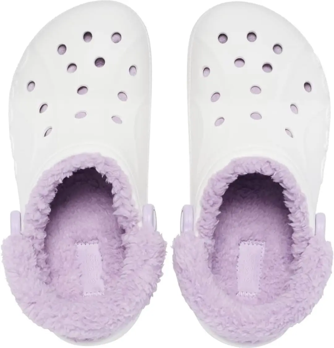 Crocs Baya Lined Fuzz Strap Clog White Lavender Maat 36/37 M4/W6