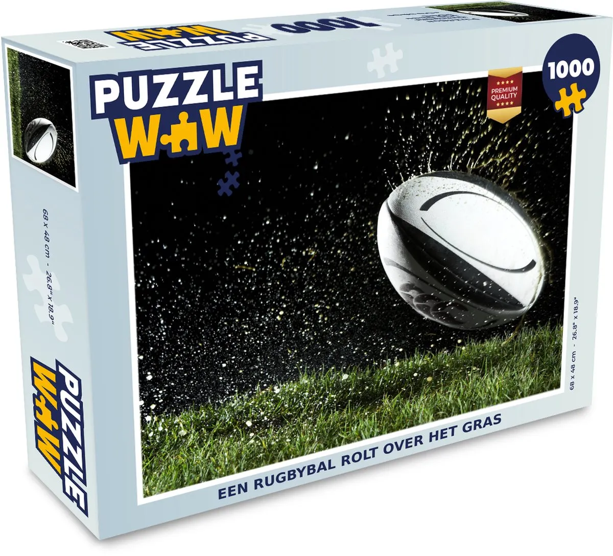 PuzzleWow Legpuzzel Rugbybal Multicolor - 1000 Stukken