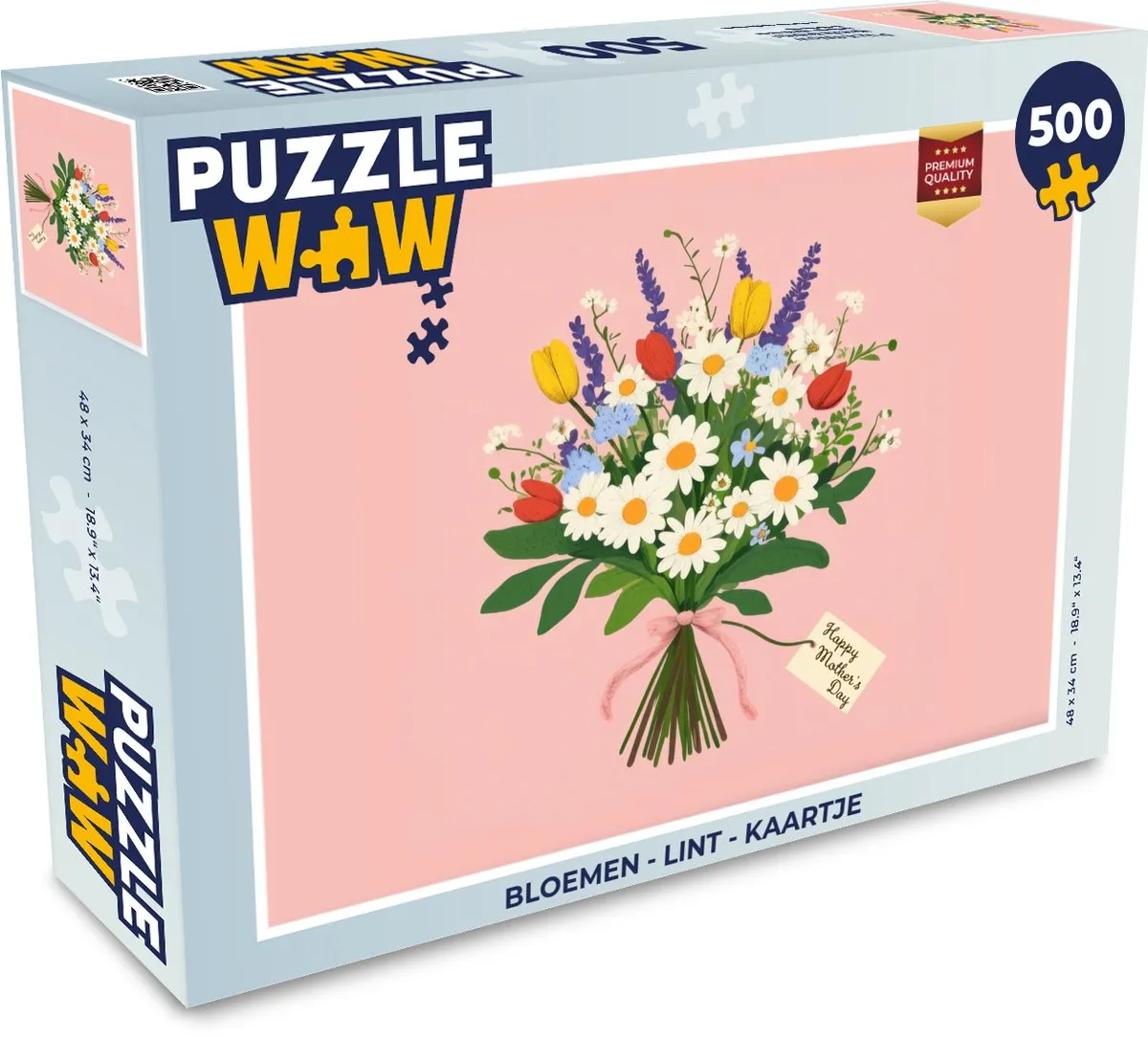 PuzzleWow Bloemen Puzzel 500 Stuks - Roze