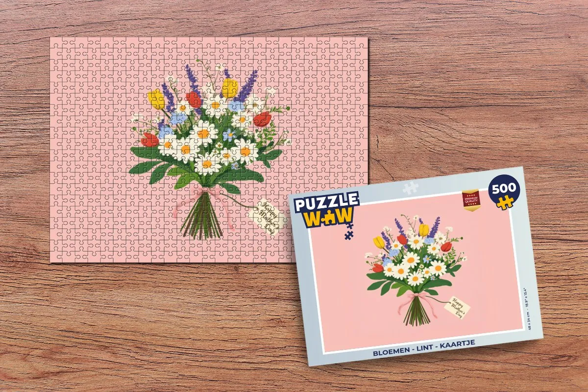 PuzzleWow Bloemen Puzzel 500 Stuks - Roze