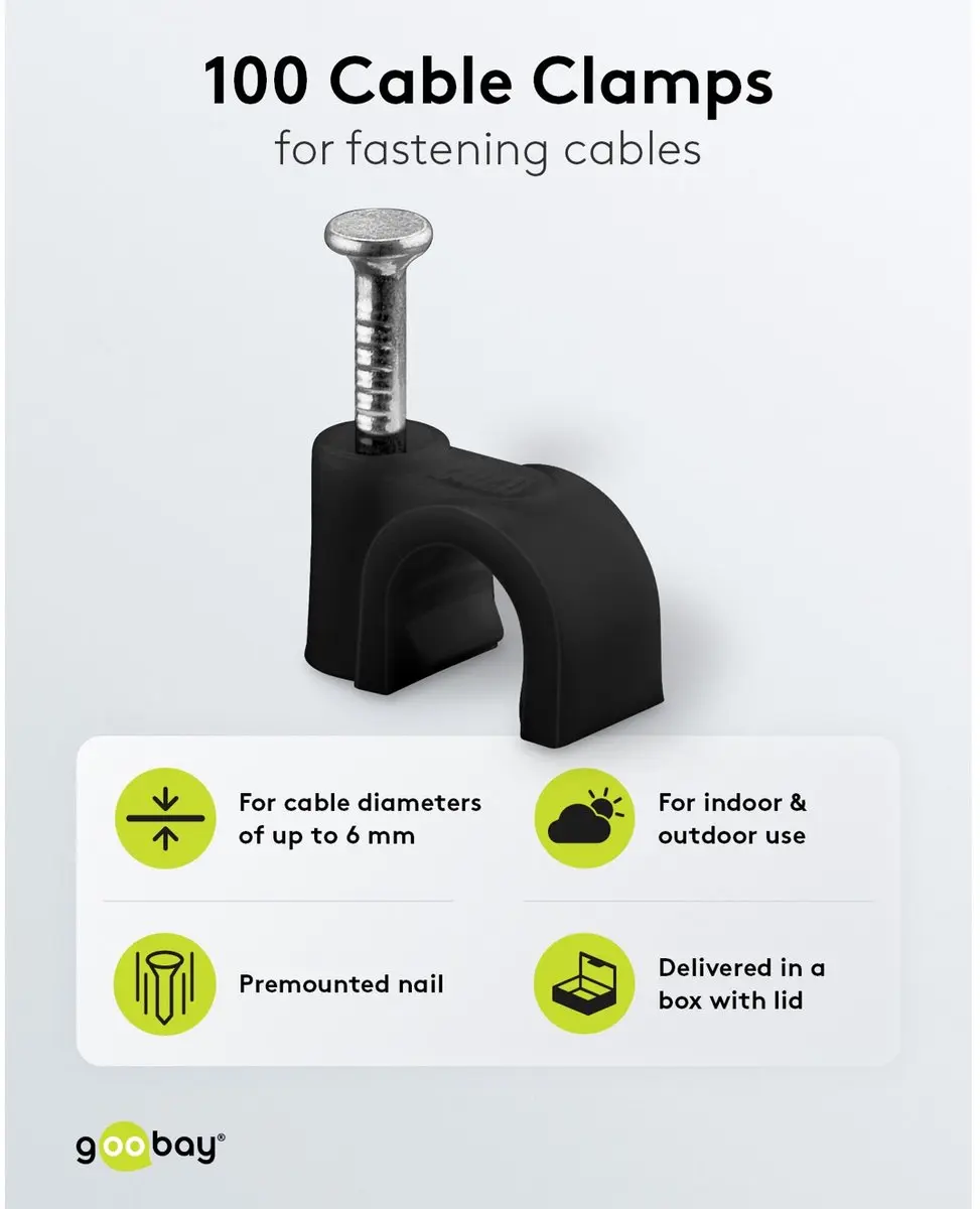 Goobay Kabelklem 6mm - 100 Stuks