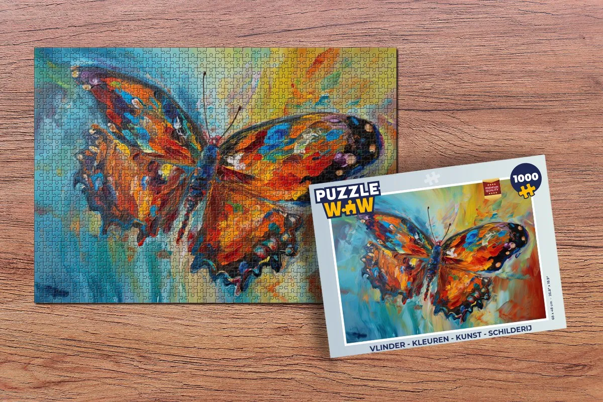 PuzzleWow Vlinder Legpuzzel 1000 Stuks - Multicolor