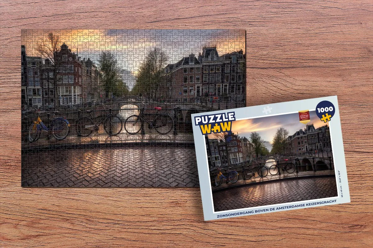 PuzzleWow Legpuzzel Zonsondergang Keizersgracht 1000 Stuks - Multicolor