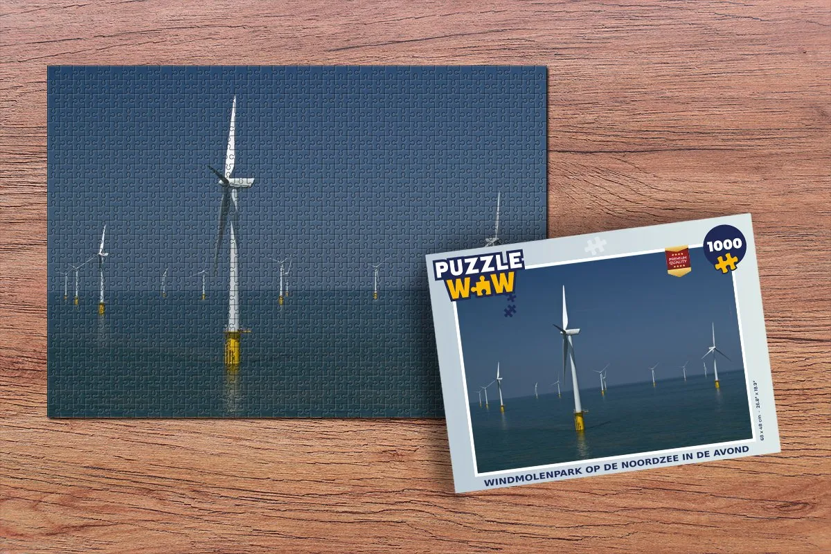 PuzzleWow Noordzee Windmolen Legpuzzel 1000 Stuks - Multicolor