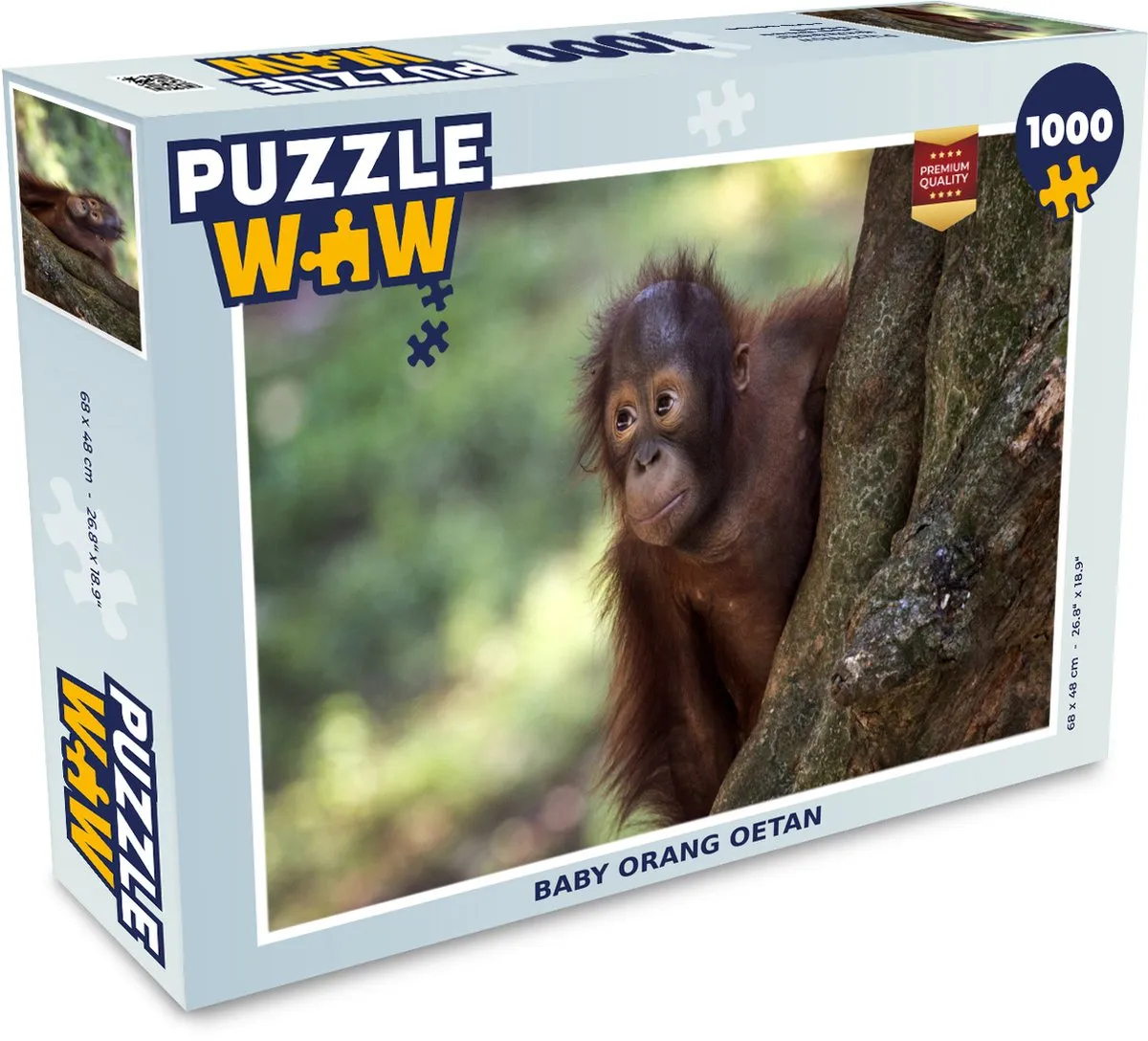 PuzzleWow Orang Oetan Boom Legpuzzel 1000 Stuks - Multicolor