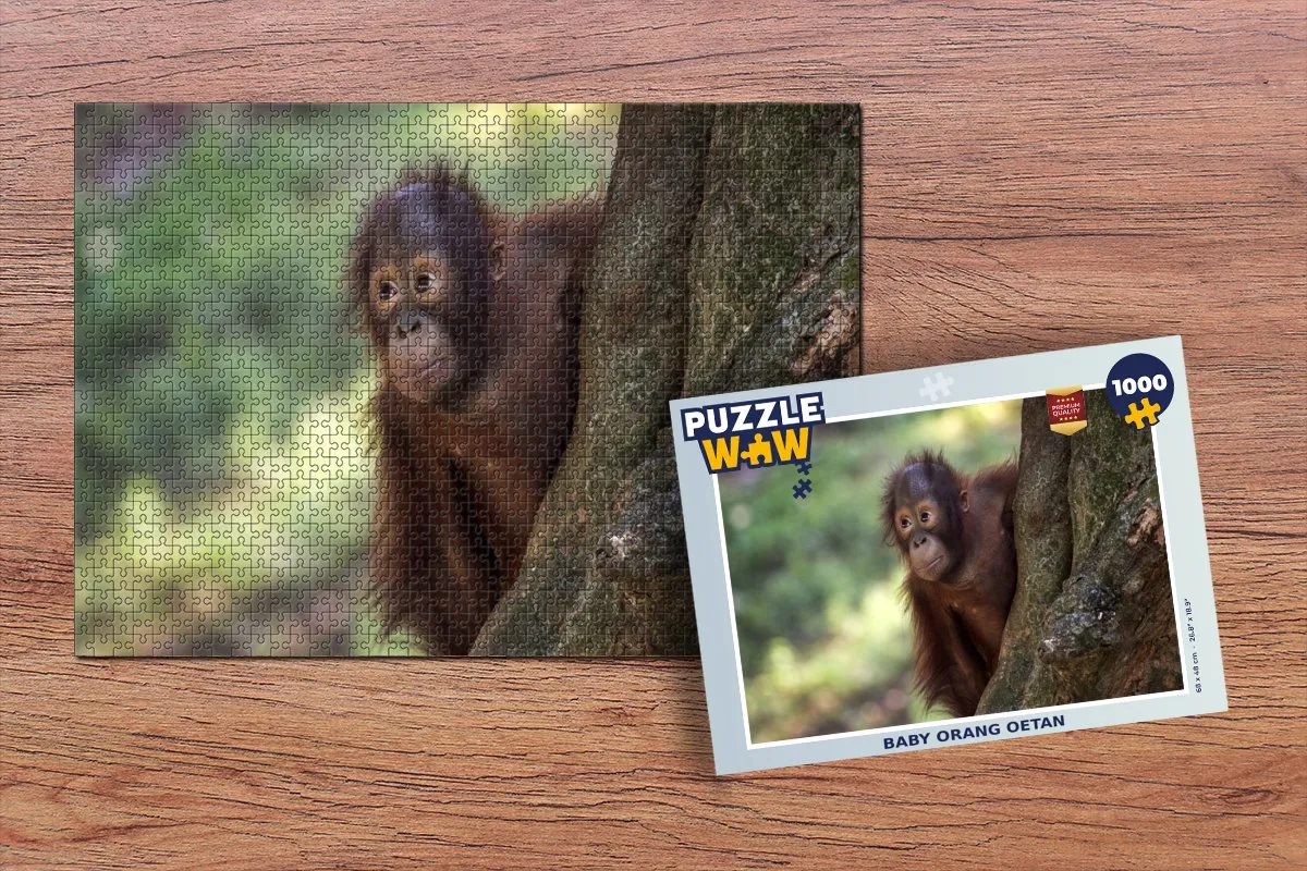 PuzzleWow Orang Oetan Boom Legpuzzel 1000 Stuks - Multicolor