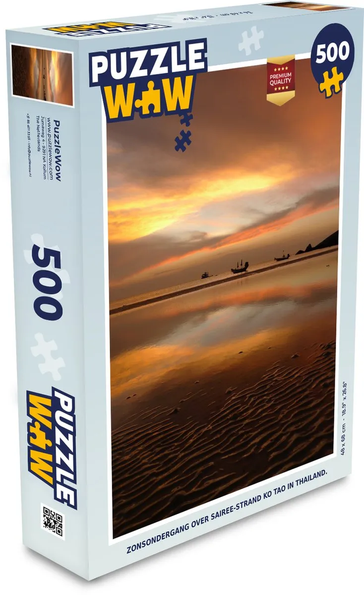 PuzzleWow Zonsondergang Sairee-strand Legpuzzel 500 Stuks