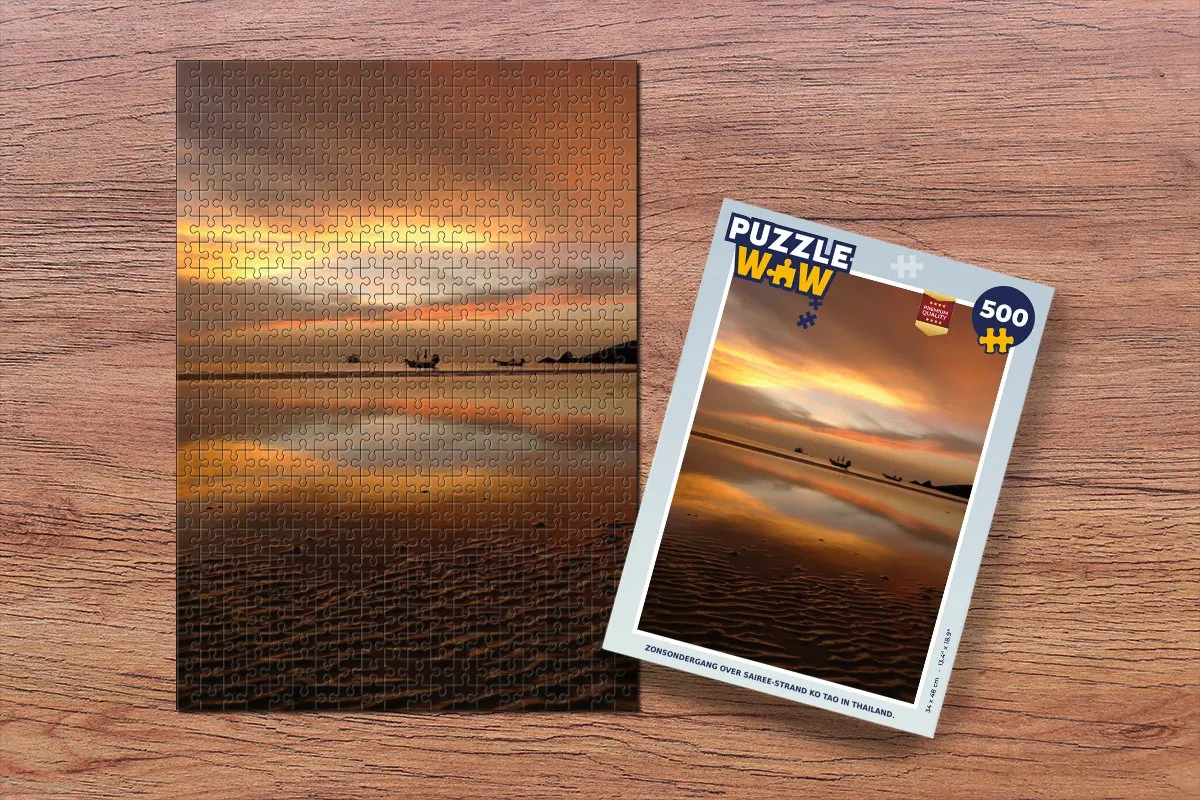 PuzzleWow Zonsondergang Sairee-strand Legpuzzel 500 Stuks - Multicolor