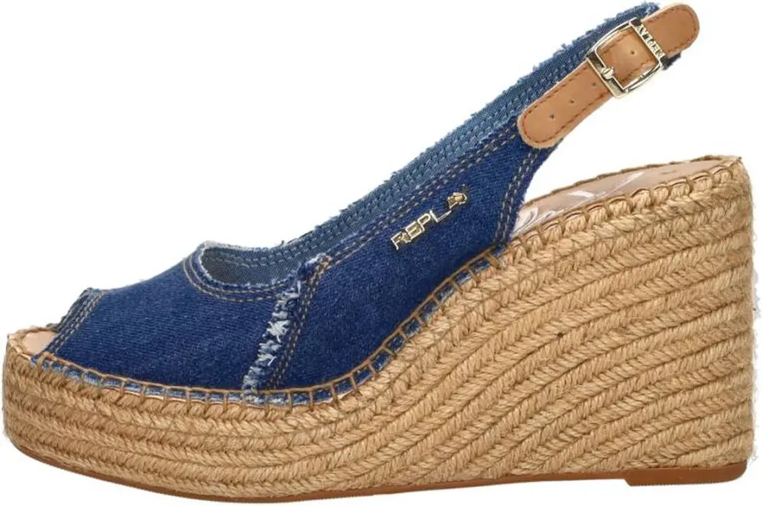 Replay Jess Sling Sandalen Touwzool - Licht blauw - Maat 39 - afbeelding 3 van 6