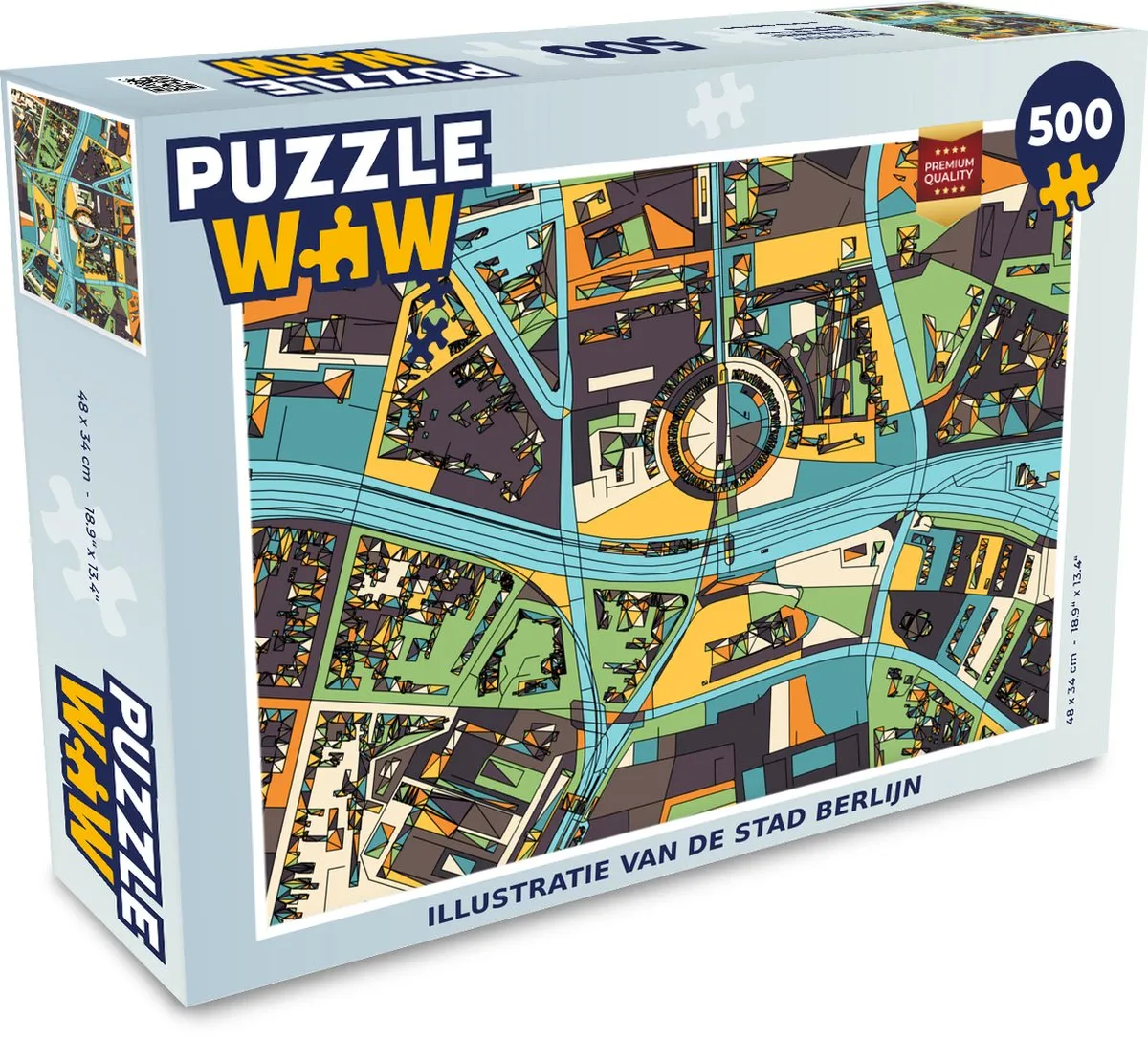 PuzzleWow Berlijn Legpuzzel 500 Stuks - Multicolor