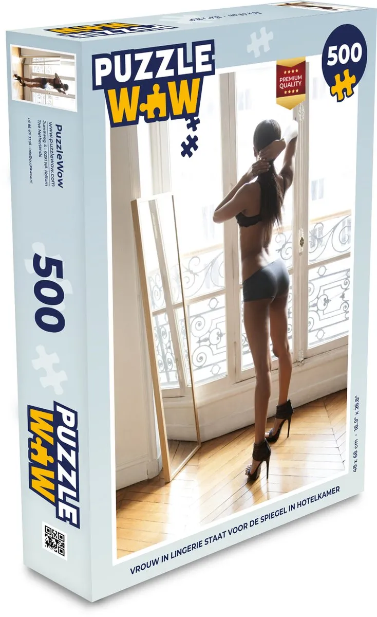 PuzzleWow Legpuzzel Vrouw in lingerie 500 Stuks - Multicolor
