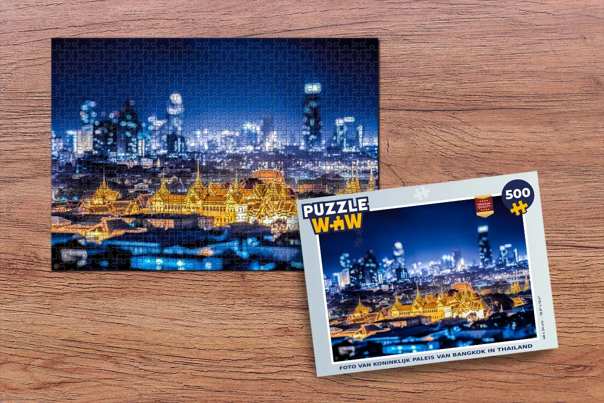 PuzzleWow Nacht Paleis Azië Legpuzzel 500 Stuks - Multicolor