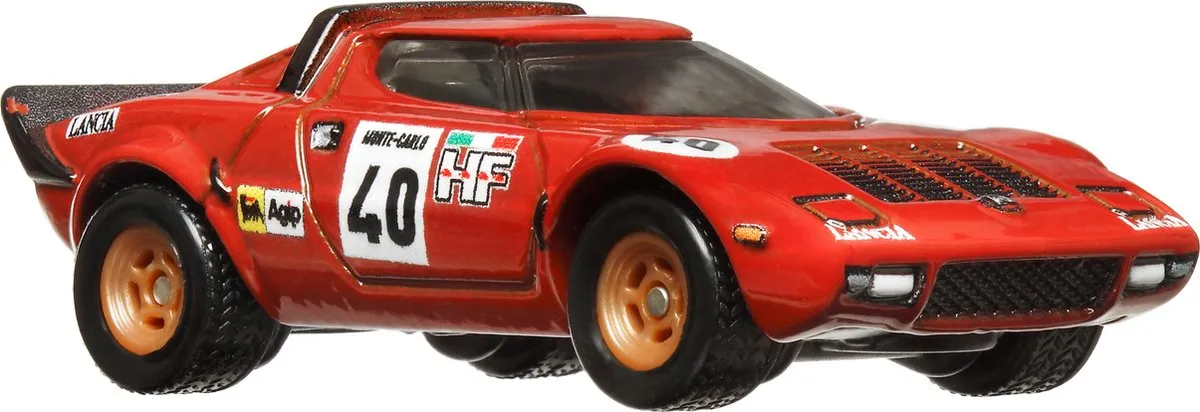 Hot Wheels Lancia Stratos NR HKC49 Racewagen - Zwart/Rood/Wit