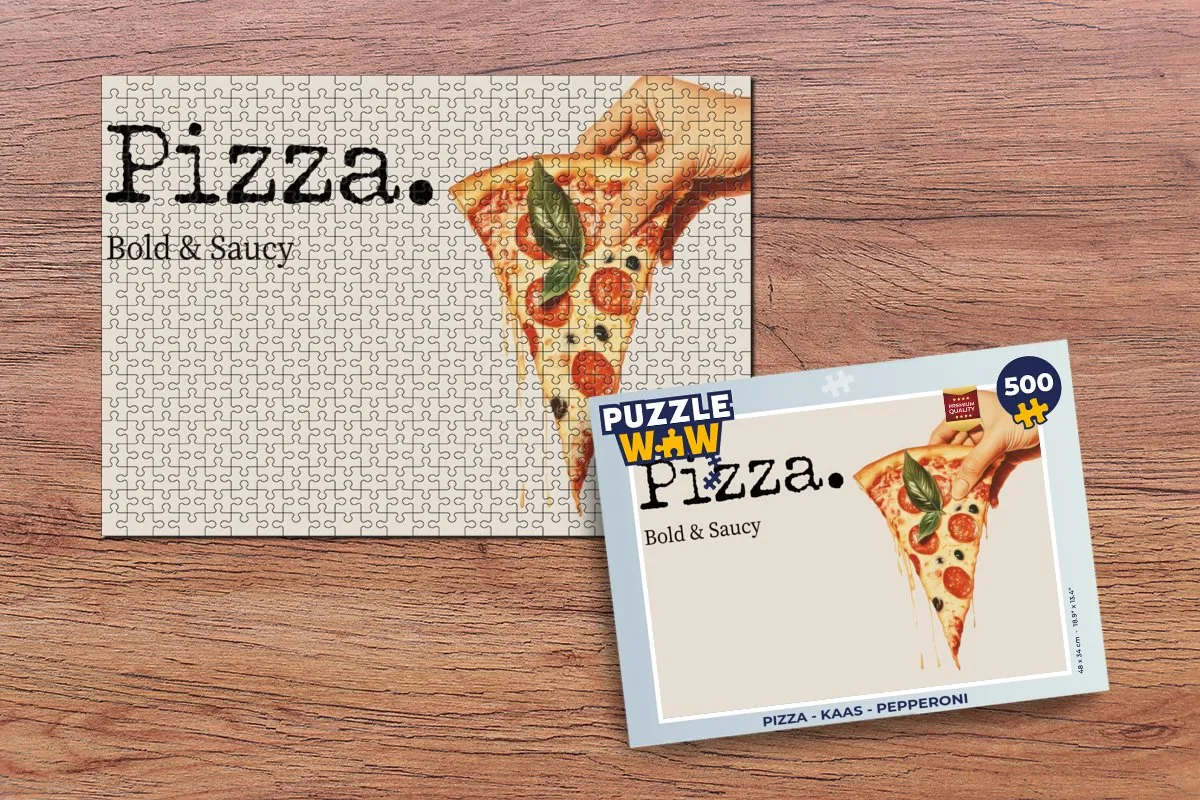 PuzzleWow Pizza Legpuzzel 500 Stuks - Pizza Kaas/Pepperoni
