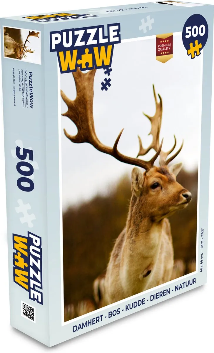PuzzleWow Damhert Bos Kudde Legpuzzel 500 Stuks - Multicolor