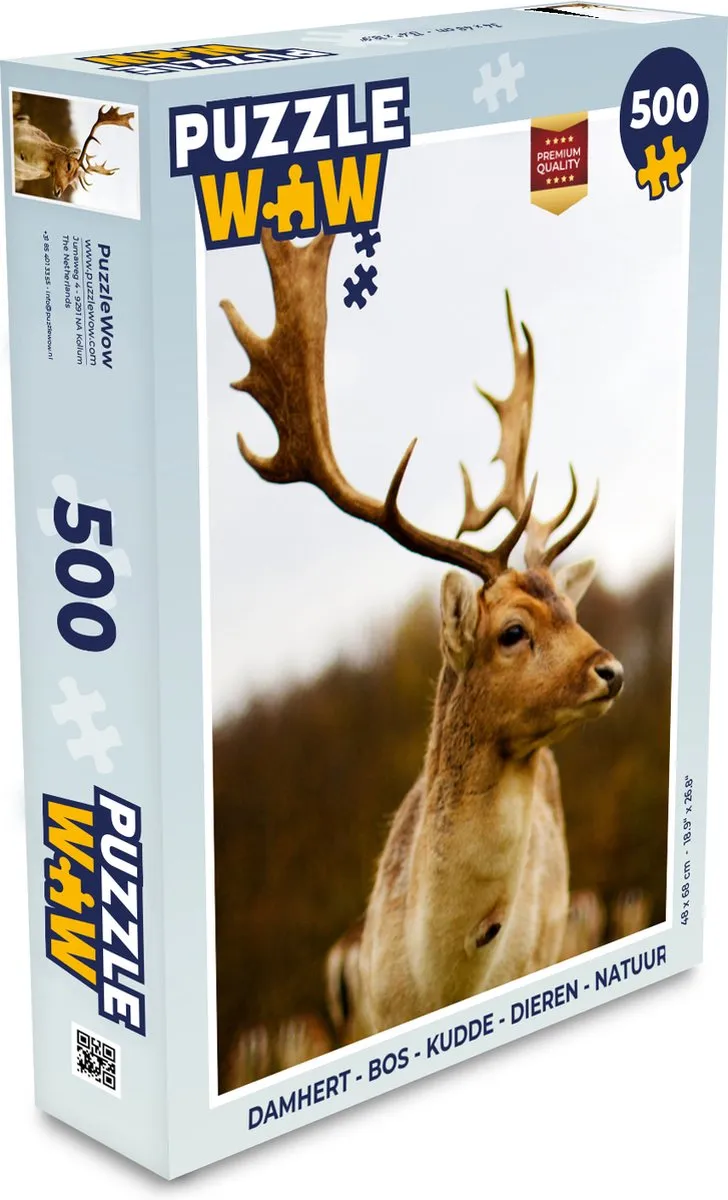 PuzzleWow Damhert Bos Kudde Legpuzzel 500 Stuks - Multicolor