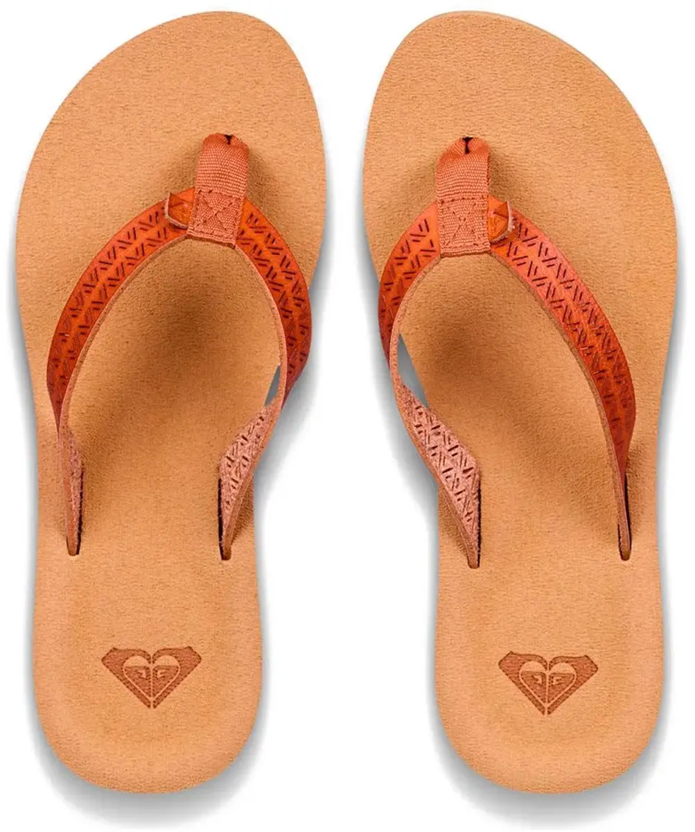 Roxy Porto Motif Teenslipper - EU 36 - Oranje - afbeelding 3 van 4