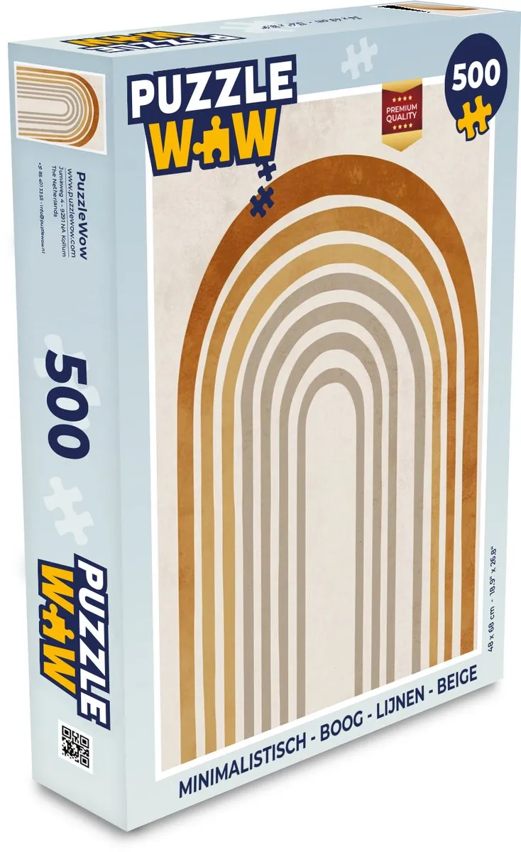 PuzzleWow Minimalistisch Boog Lijnen Legpuzzel 500 Stuks