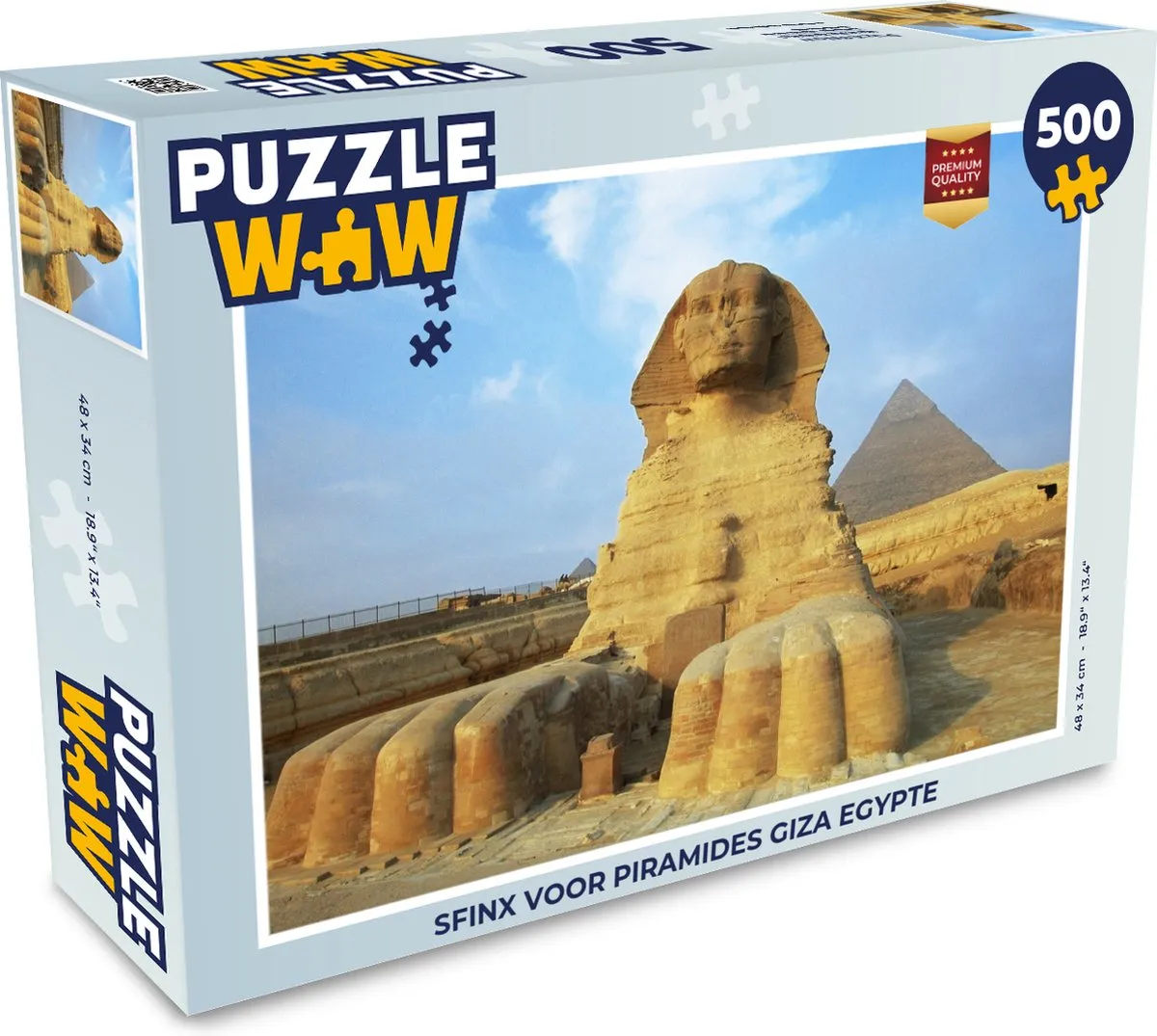 PuzzleWow Sfinx Piramides Giza Legpuzzel 500 Stuks - Multicolor