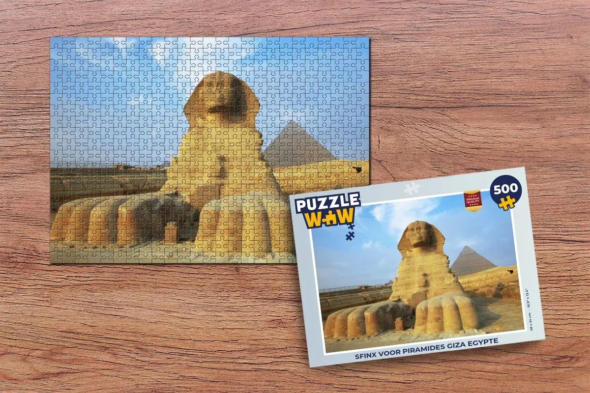 PuzzleWow Sfinx Piramides Giza Legpuzzel 500 Stuks - Multicolor