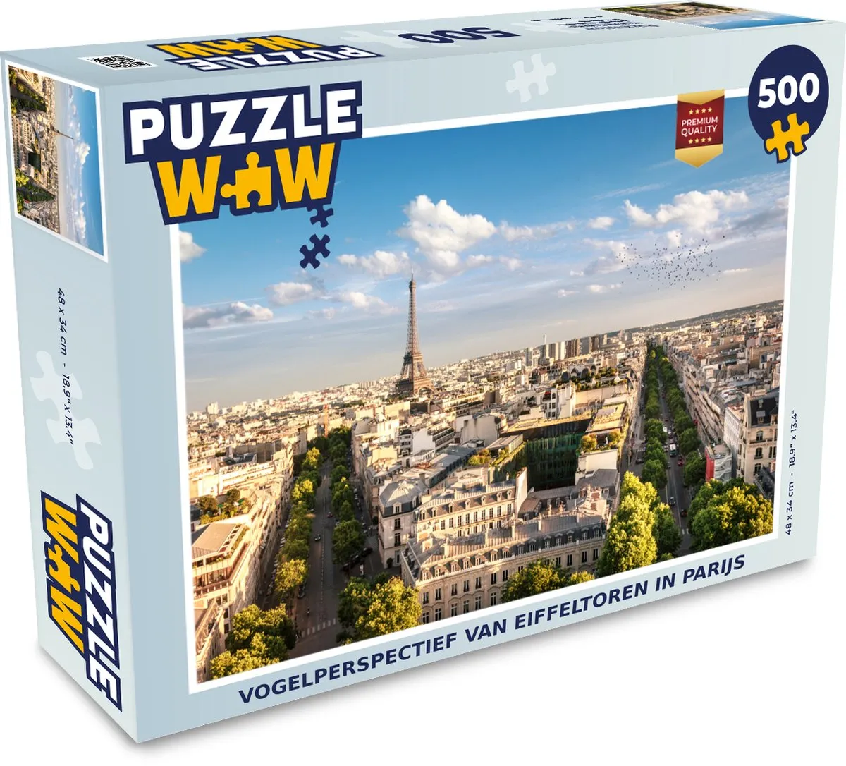 PuzzleWow Parijs Eiffeltoren Legpuzzel 500 Stuks - Multicolor