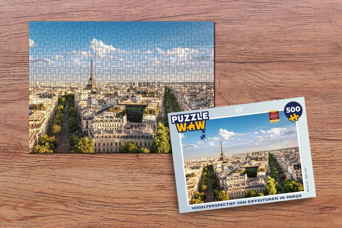 PuzzleWow Parijs Eiffeltoren Legpuzzel 500 Stuks - Multicolor