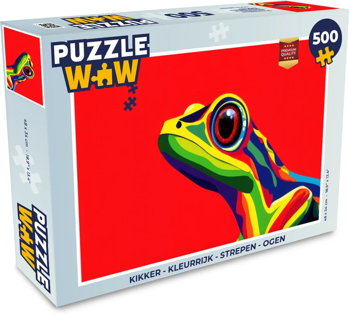 PuzzleWow Kikker Strepen Legpuzzel 500 Stuks - Kleurrijk