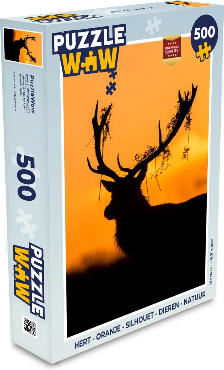 PuzzleWow Hert Silhouet Legpuzzel 500 Stuks - Multicolor