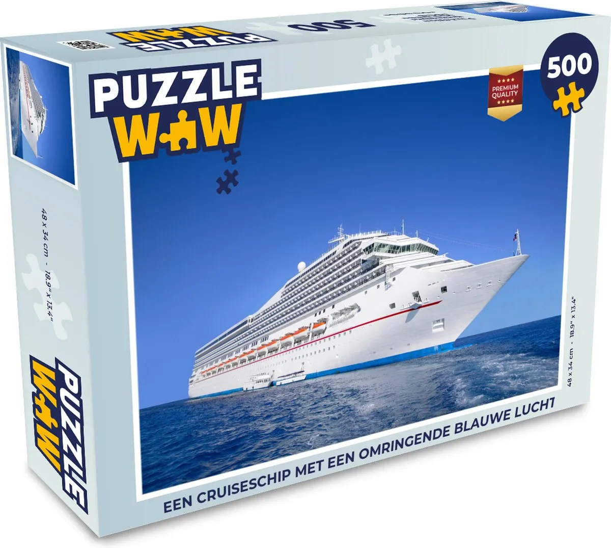 PuzzleWow Legpuzzel Cruiseschip 500 Stuks - Multicolor