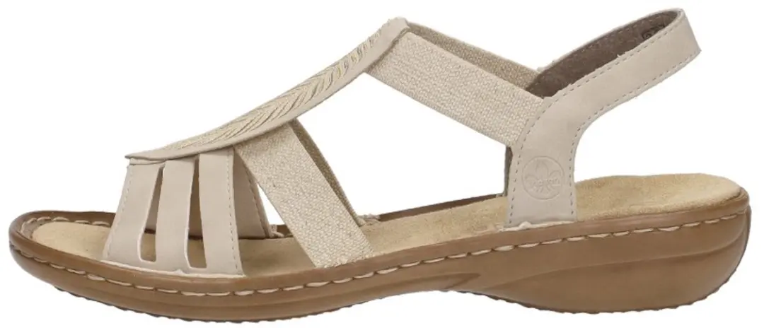 Rieker 608C0 Plat Sandalen - Beige