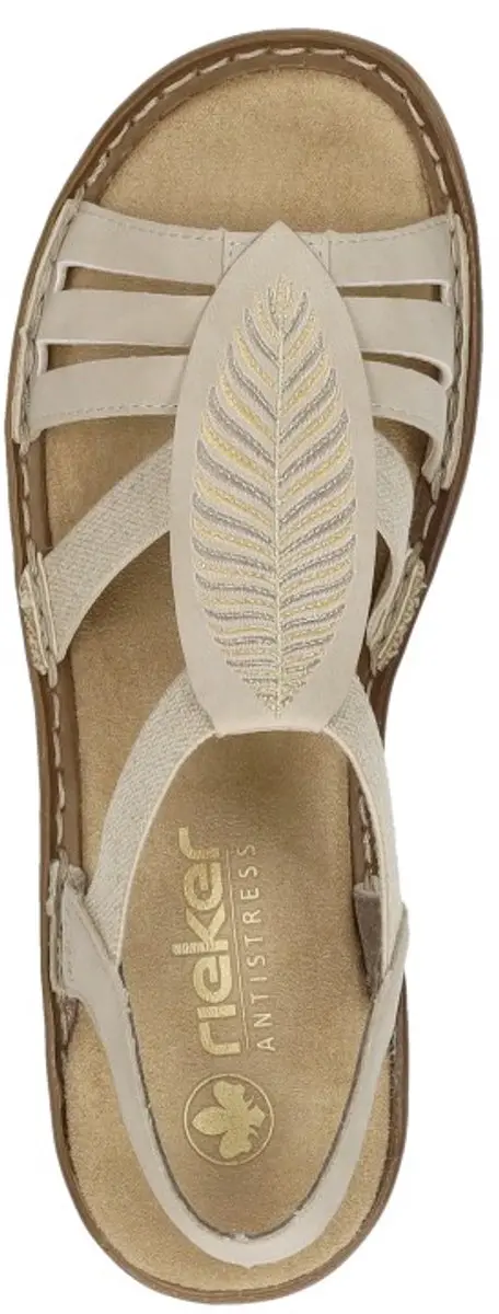 Rieker 608C0 Plat Sandalen - Beige