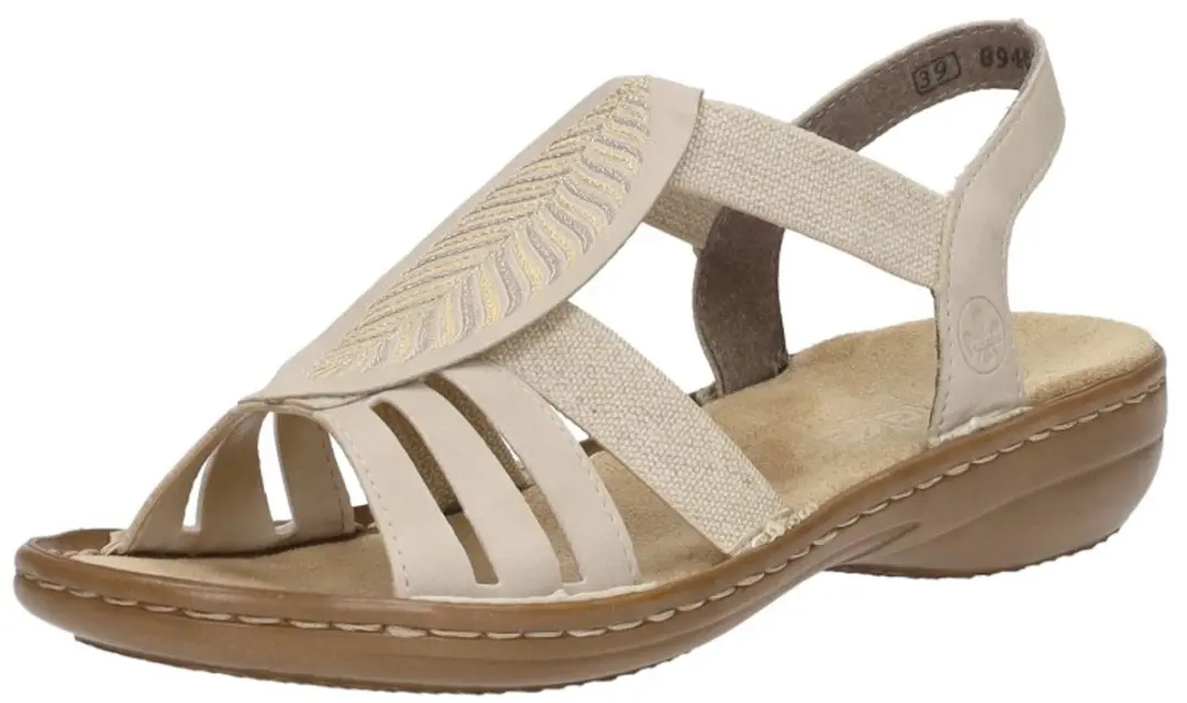 Rieker 608C0 Plat Sandalen - Beige
